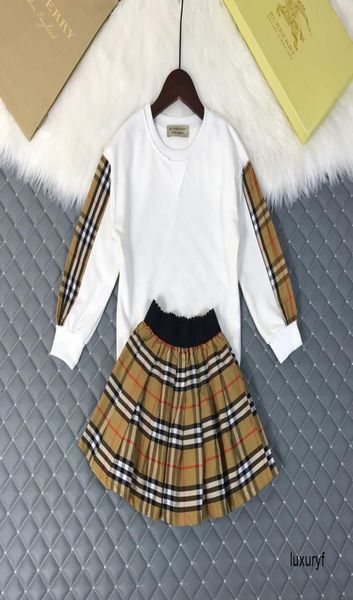 

two piece suit korean children girl long sleeve athletic clothes dress suit4297631, White
