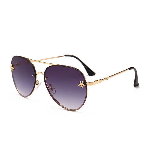 

little bee personality fashion frameless ocean sunglasses big frame glasses, White;black