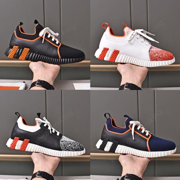 

luxury depart sneakers men knit calfskin running shoes platform shoes lace up trainers with box size 38-46