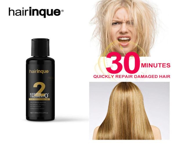 

hairinque 100ml 0 formaldehyde keratin treatment no smell no smoke no irritation hair make smooth shiny hair treatment 6pcs6072045