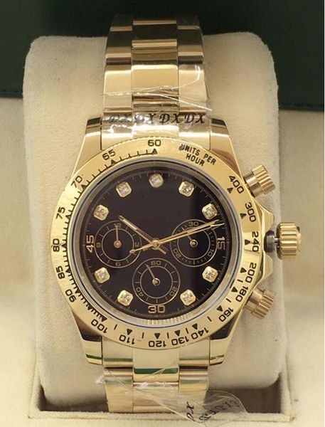 

watch 2813 movement cosmograph 116519 116520 116500 40mm stainless panda dial chronograph working automatic mechanical mens watches men wris, Slivery;brown