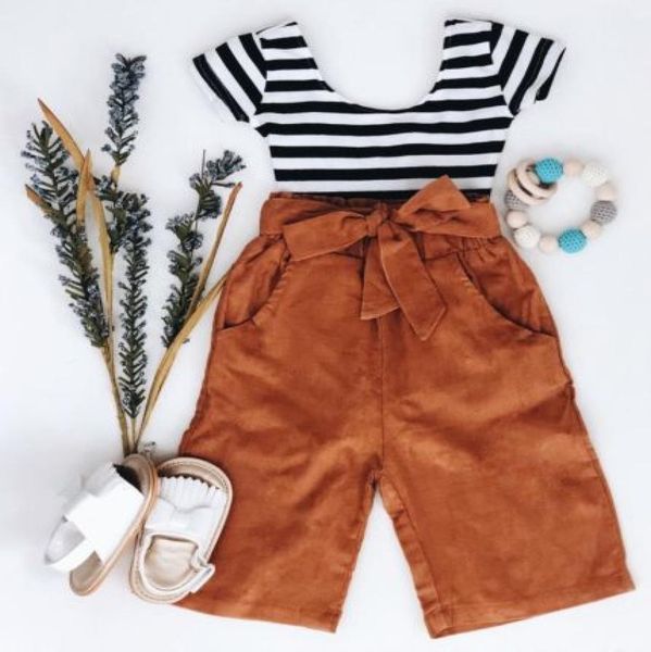 

2019 kids girls clothes set spring autumn children clothing sets short sleeve t shirtpants high waist 2pieces tracksuit4418380, White