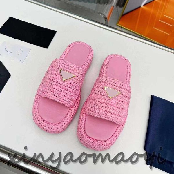 

designer luxury sandals for women slip on gold buckle slip on black brown triangle logo casual sandals for women pink knitted slippers