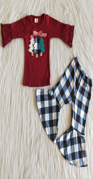 

baby girls designer clothes christmas tree cotton embroidery boutique kids clothing christmas toddler girl designer cloth5816820, White