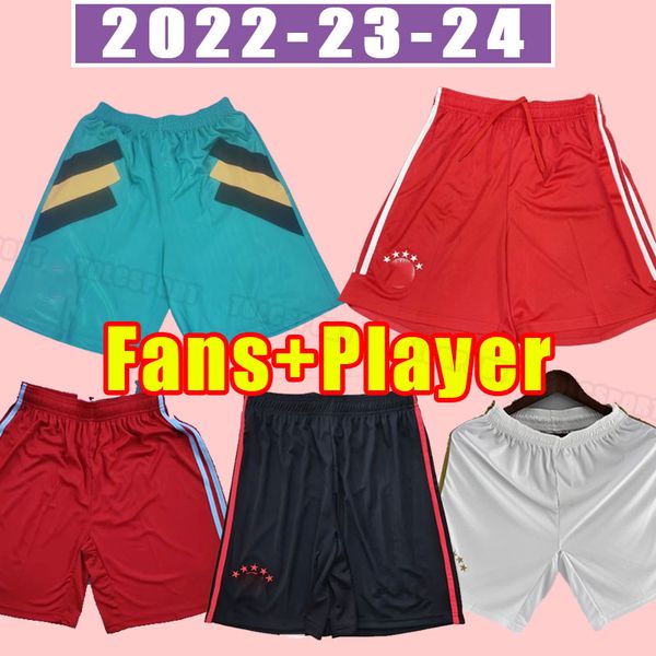 

soccer shorts 23 24 bayern munich de ligt mane gravenberch sane mazraoui muller davies kimmich tel football pants coman 2024 2023 home away, Black;red