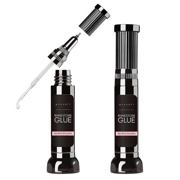

nail glitter makartt glue gel upgrade with brush pen tip super strong adhesive precise for charms 230704, Silver;gold