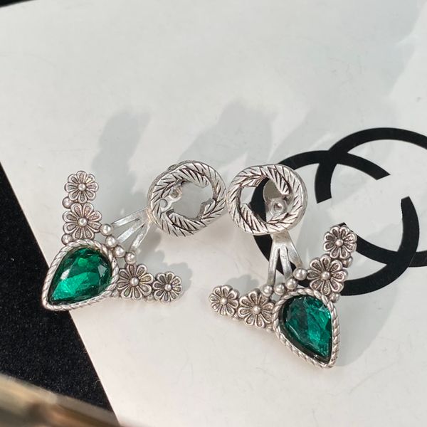 

retro classic earring stud chic diamond interlocking letter earrings for women wedding party trendy designer jewelry accessories, Golden;silver