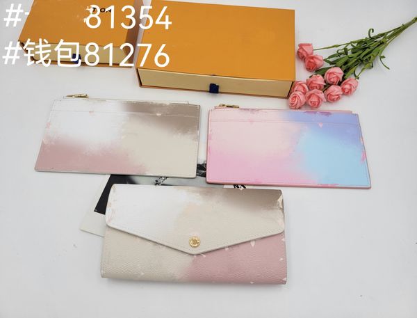 

designer bags women long wallet luxury gradient white letter pink wallet women's storage wallets buckle flap clutch bags zipper pocket, Red;black