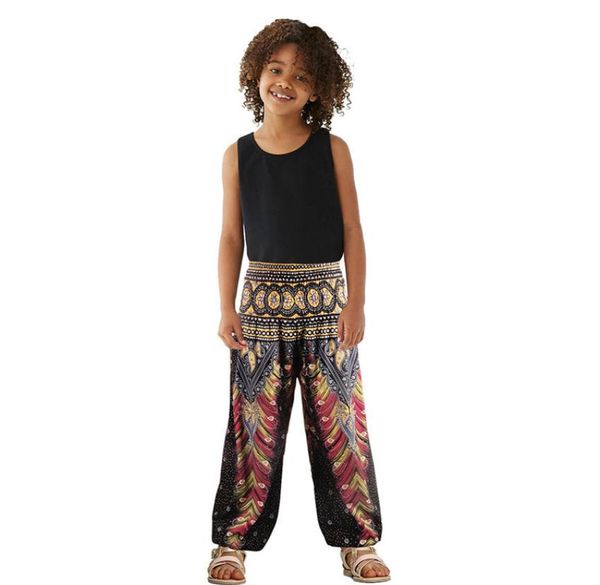

summer 2020 girls boho pants children loose yoga pants hippy harem pants kids trousers girls leggings casual beach wear lj2008139814356, Blue