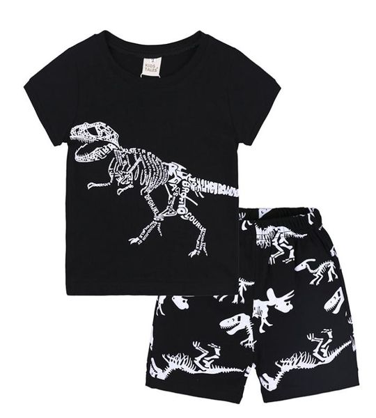 

baby boy dinosaur print clothing set dinosaur short sleeve t shirts shorts 2 pcs set boutique kids clothing sets3298814, White