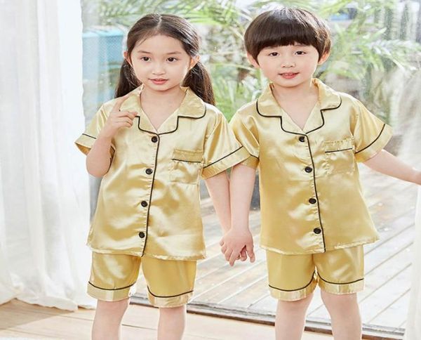 

pajamas children pyjamas kids christmas satin silk pajama sets for teenager boys children039s wear summer baby girls5305753, Blue;red