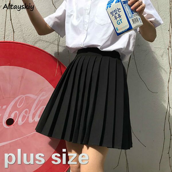 

skirts skirt pleated high waist y2k schoolgirls solid casual streetwear allmatch korean style trendy novelty daily comfortable 230703, Black