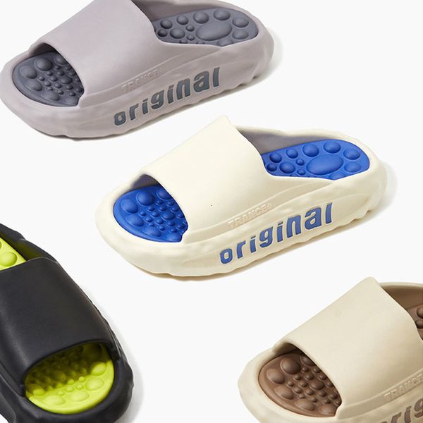 

slippers massage men eva thick sole soft outdoor beach summer casual anti slip platform sandal indoor slides 230703, Black