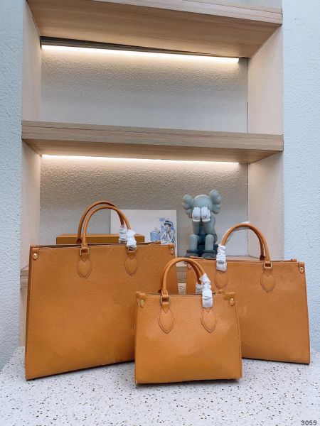

classic onthego handbag embossing flower tote bags shopping bag shoulder crossbody purse genuine leather large capacity women letter clutch