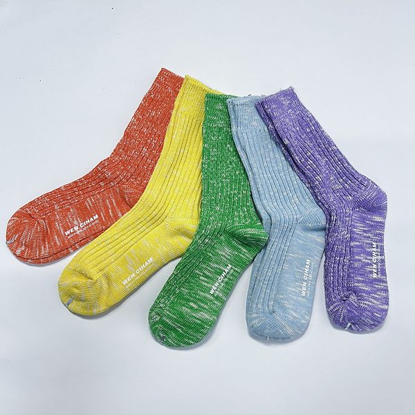 

yellow oange green yellow socks men women fashion stockings winter, Black