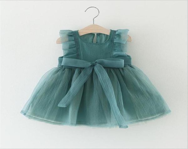 

children cute dresses 03 years summer dress for girl kids clothing 2018 fashion sleeve mesh romper baby newborn tutu dress6298722, Red;yellow