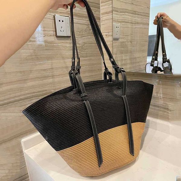 

handbags beach shopping bags luxurys designer rattan woven shoulder bag women handmade straw large capacity summer travel