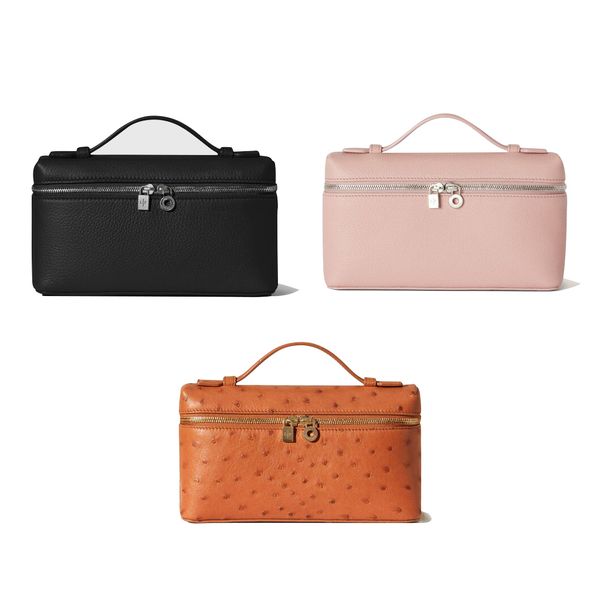 

loro piana extra pocket l19 handbag calfskin tote bags womens clutch toiletry shoulder bags ostrich skin cross body make up bag mens gym hob