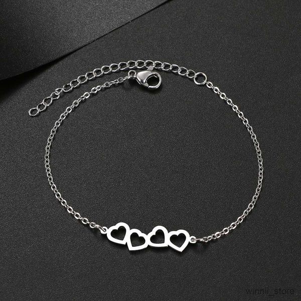 

charm bracelets stainless steel bracelets classic sweet heart fashion chain charm bracelet for women jewelry friends gifts r230704, Golden;silver