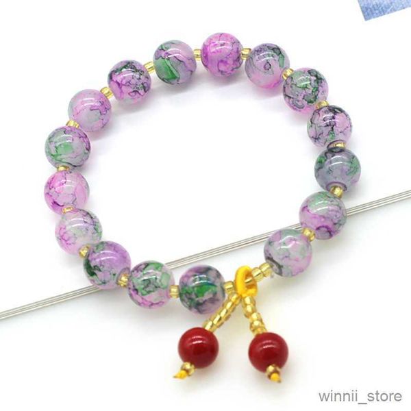 

charm bracelets exquisite glass bracelets for women girls friends student cherry blossom beads bracelet charm jewelry r230704, Golden;silver