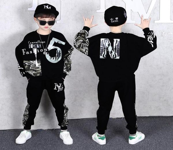 

clothing sets 2021 autumn children teenager num 5 boys clothes set letter tshirt plaid pant outfit kids tracksuit suit 8 9 10 19833718, White