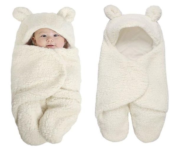 

newborn foot cover swaddle wrap winter cotton plush hooded climbing suit baby jumpsuit bag 012m q1905201366812, Blue