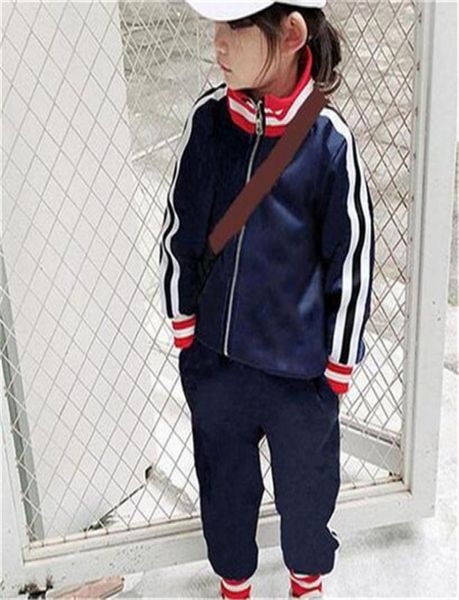 

designer 100 cotton kids clothes boys girls clothing set tracksuits sportswear long sleeve sweatshirtpant set for children1828174, White