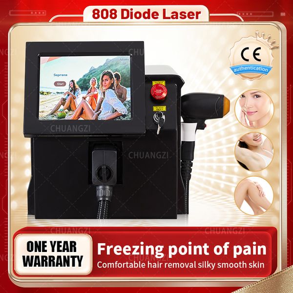 

2023 ice triple wavelength 755nm 808nm 1064nm 808 diode laser 808 hair removal and skin rejuvenation machine, Black