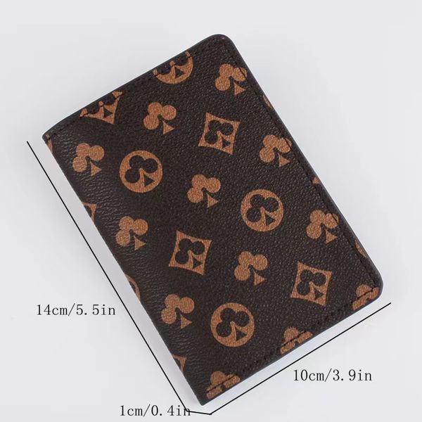 

designer mens passport wallet men's card holder leather women purse covers for passports carteira masculina with box, Brown;gray