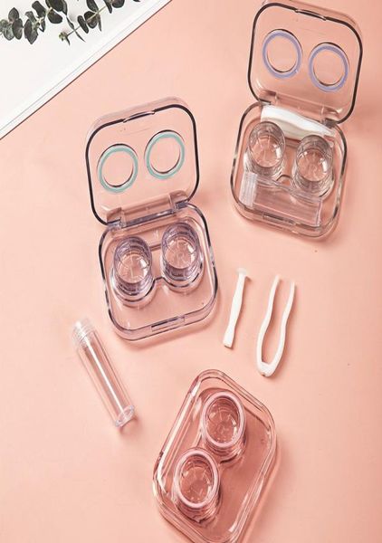 

fashion contact lens cases kit transparent portable storage package nursing liquid bottle container travel lenses eyewear accessor2805753
