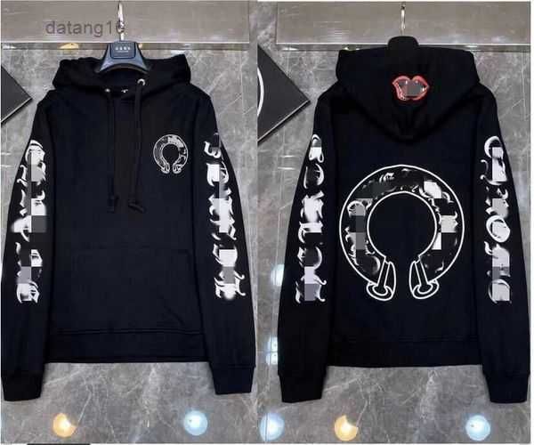 

designer mens hoodies chrome winter sweatshirts heart hoodie long sleeve jacket loose coat hooded hoody men woman hip hop chromees hearts 13, Black