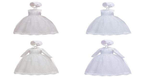 

baby girls white baptism dress bebe long sleeve birthday embroidery vintage dress mesh christening gown with hat for newborn 12m q6744267, Red;yellow