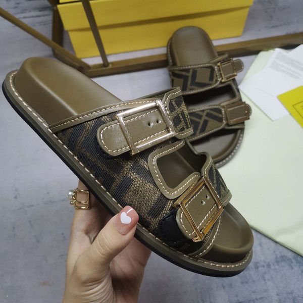 

luxury brand shoe summer sandals designer slippers slides floral brocade genuine leather flip flops women shoes sandal effortlessly casual s, Black