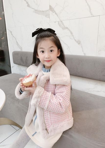 

baby girls rabbit woolen jackets winter fashion children039s warm coat kids girl pink outerwear8546305, Blue;gray