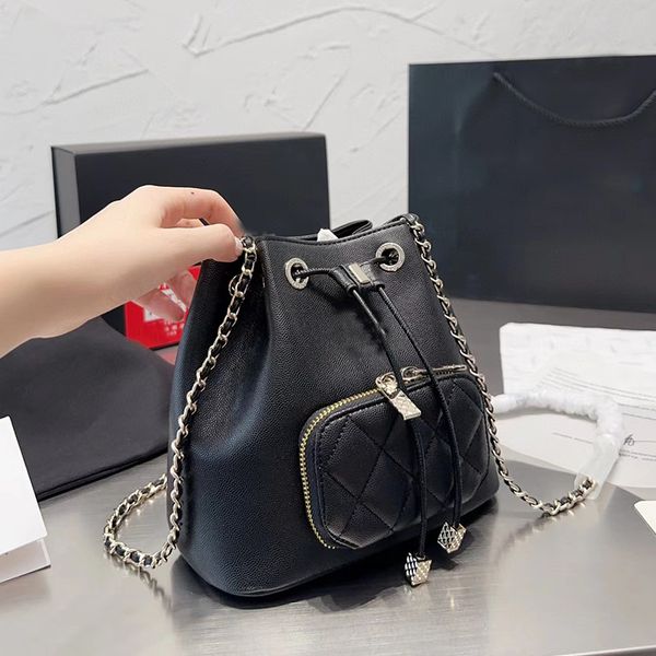 

designer crossbody bags totes bucket bags women fashion chain shoulder purses leather woman cross body with light gold hardware