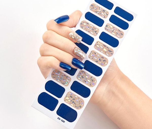 

22 tipssheet full cover nail sticker wraps diy decals self adhesive nails stickers for women girls1614399, Black