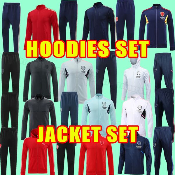 

23 24 smith rowe saka soccer tracksuits martinelli tierney 2023 2024 men odegaard gunner g.jesus fabio vieira long sleeve training jacket co, Black