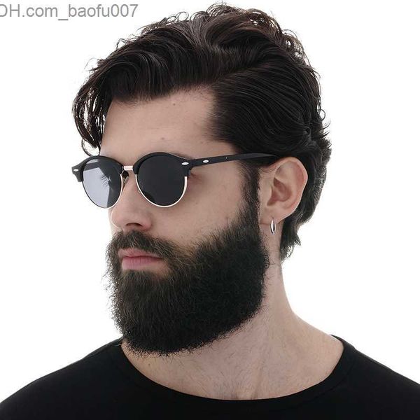 

sunglasses sunglasses luxury tortoise brown polarized round sunglasses mens womens club round driving sunglasses semi rimless eyewear gafas, White;black