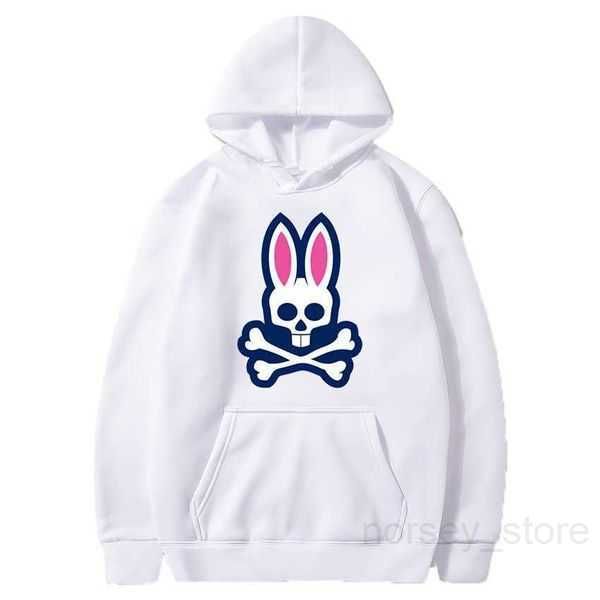 

men's hoodies sweatshirts women's psycho skeleton bunny letters print sport design drawstring hoodie harajuku hooded hoody streetw, Black