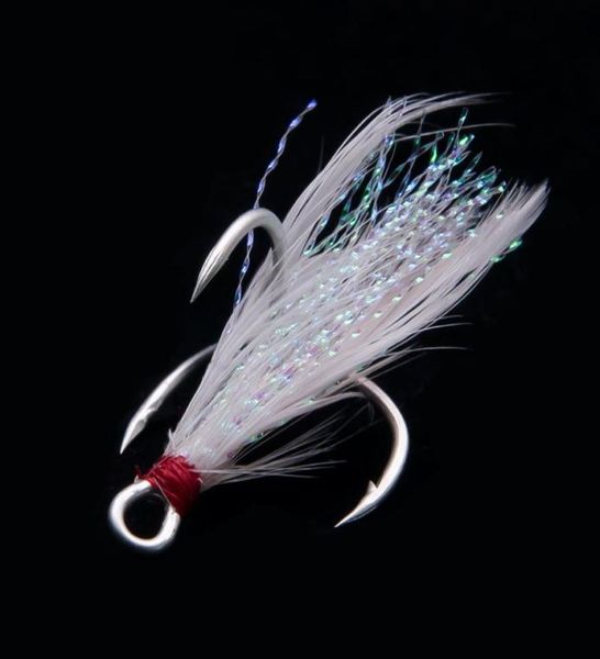 

50pcslot treble fishing hooks with feather tackle fishing hook stronger carbon steel barbed fishing hooks owner 1 2 4 6 8 103479027