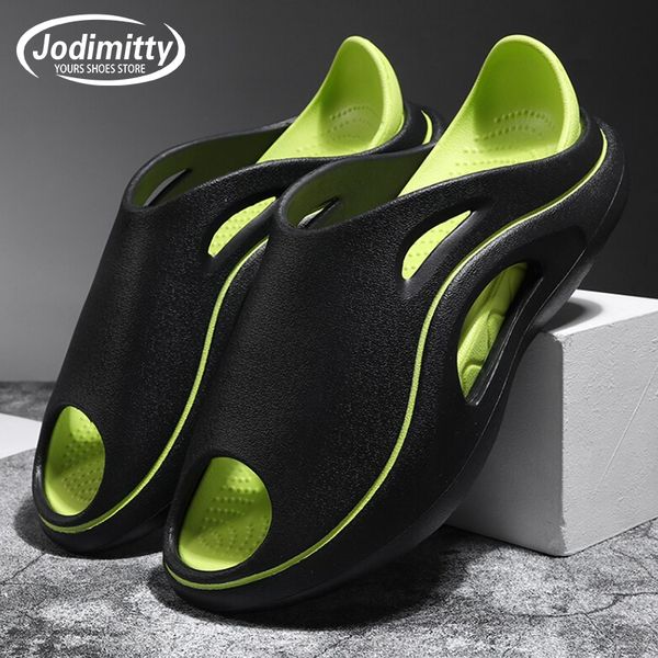 

slippers 2023 summer sneaker for men women thick bottom platform slides soft eva hollow sandals casual beach shoes 230703, Black