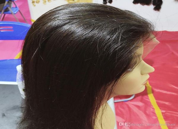 

13x4 size brazilian straight virgin human hair frontal wig lace front wigs 150 density for black women 826inches dhgate star bwha9128220, Black;brown