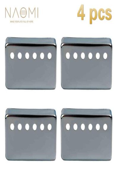 

naomi 4 pcs metal humbucker pickup cover 50mm for lp style electric guitar parts accessories sliver color new9780409