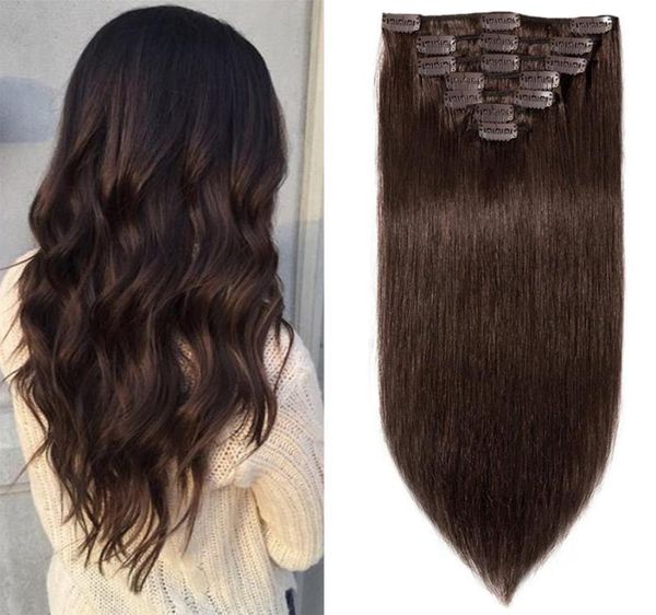 

cuticle aligned hair human hair clip in extensions clip hair extensions brown black 14 to 26 inch factory outlet chea4065541
