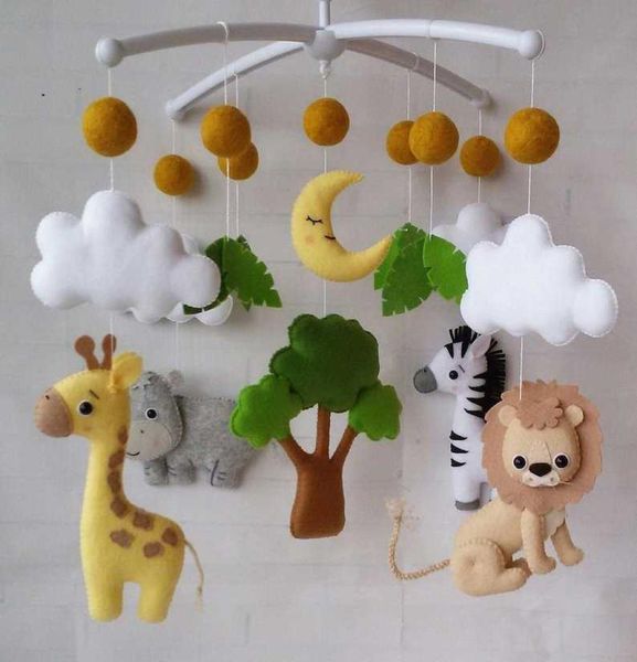 

felt safari baby animals mobil jungle mobile baby hanging mobile crib mobile6580347