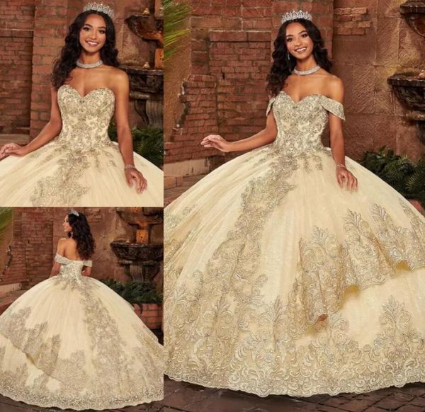 

stunning lace appliqued ball gown quinceanera dresses sequined off the shoulder neck prom gowns floor length tulle tiered sweet 158712578, Blue;red