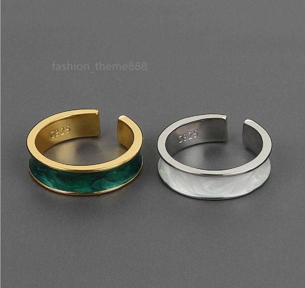 

new fashion enamel gold plated ring women designer rings jewelry gifts, Silver