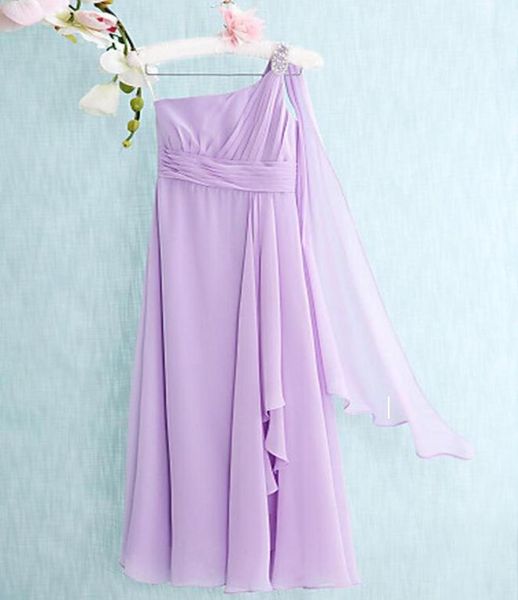

latest floorlength chiffon aline column one shoulder junior bridesmaid dresses shoulder beaded floor length sleeveless dre9303815, Blue;red