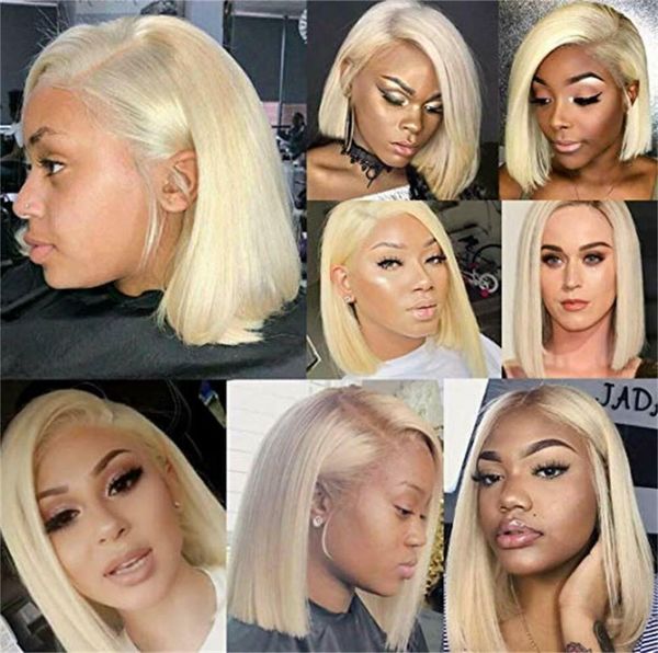 

hd transparent 613 blonde glueless full lace human hair wigs pre plucked baby hair long brazilian straight frontal wig7755483, Black;brown