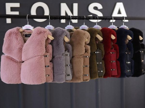 

new children039s faux vest coat for baby girls warm thicken leather jacket fashion kids fox fur waistcoat christmas clothes1766558, Camo